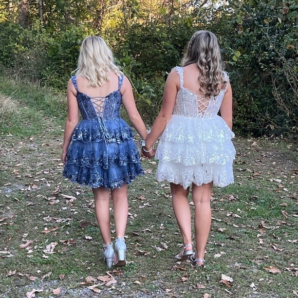 Blue Sequin hoco dress - Picture 3 of 4